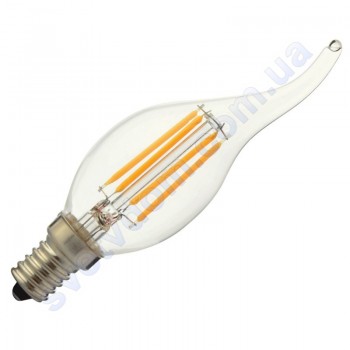 Лампа світлодіодна Horoz Electric FLAME-4 4W (аналог 35Вт) CA35 E14 FILAMENT 001-014-0004