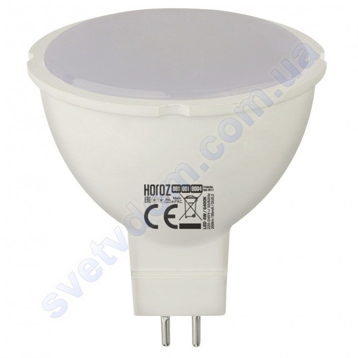 Лампа світлодіодна Horoz Electric LED FONIX-4 4W (аналог 30Вт) MR16 GU5.3 001-001-0004