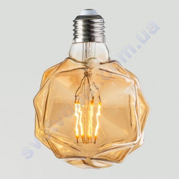 Лампа Едісона світлодіодна Horoz Electric RUSTIC CRYSTAL-4 4W (аналог 30Вт) КРИСТАЛ E27 FILAMENT 001-036-0004