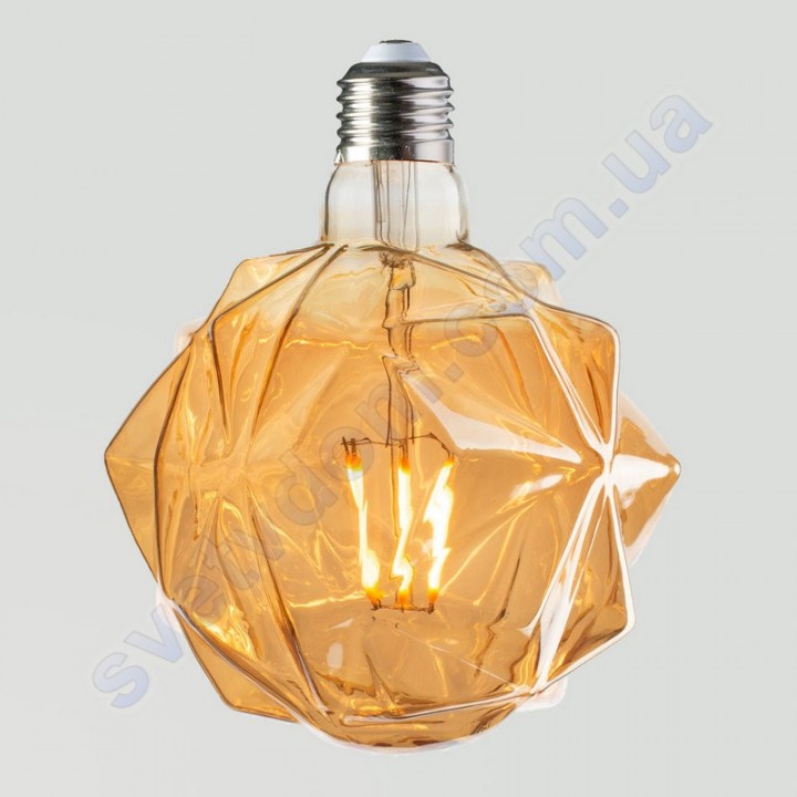 Лампа Едісона світлодіодна Horoz Electric RUSTIC CRYSTAL-6 6W (аналог 50Вт) КРИСТАЛ E27 FILAMENT 001-036-0006