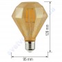 Лампа Едісона світлодіодна Horoz Electric RUSTIC DIAMOND-4 4W (аналог 30Вт) ДІАМАНТ E27 FILAMENT 001-034-0004