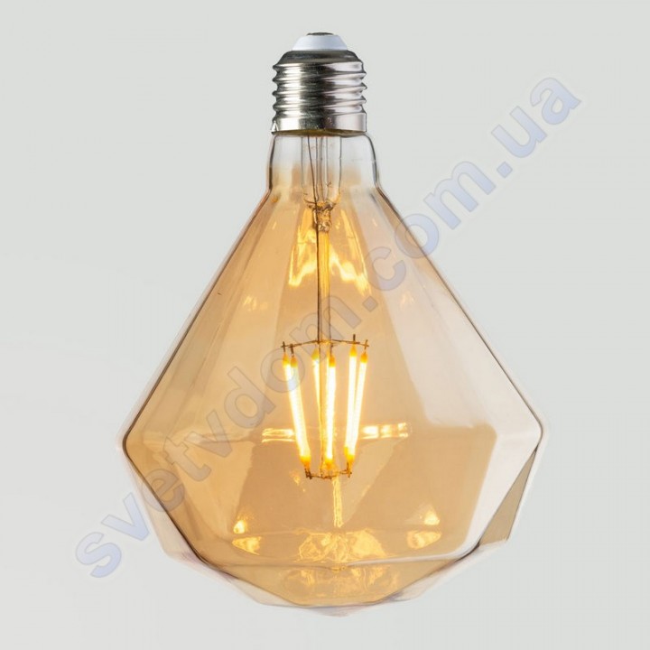 Лампа Едісона світлодіодна Horoz Electric RUSTIC DIAMOND-6 6W (аналог 50Вт) ДІАМАНТ E27 FILAMENT 001-034-0006