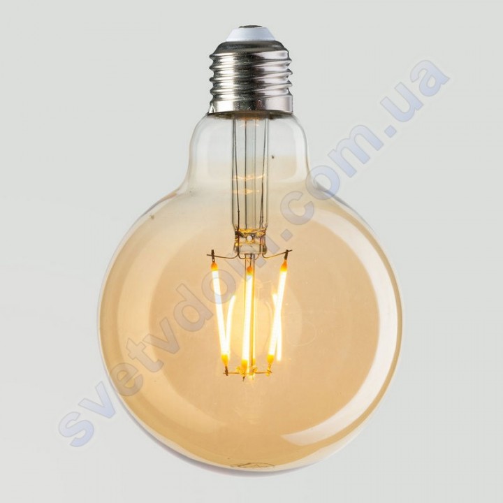 Лампа Едісона світлодіодна Horoz Electric RUSTIC GLOBE-4 4W (аналог 30Вт) КУЛЯ E27 FILAMENT 001-030-0004