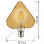 Лампа Едісона світлодіодна Horoz Electric RUSTIC HEART-6 6W (аналог 50Вт) СЕРЦЕ E27 FILAMENT 001-032-0006