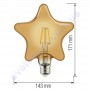 Лампа Едісона світлодіодна Horoz Electric RUSTIC STAR-6 6W (аналог 50Вт) ЗІРКА E27 FILAMENT 001-031-0006