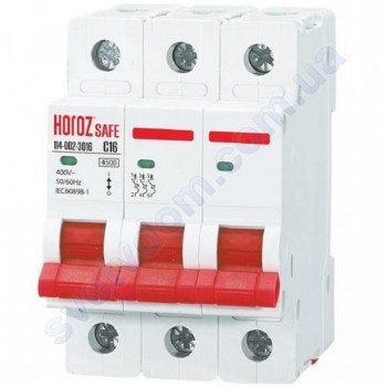 Автоматичний Вимикач Horoz Electric SAFE C16 3Р 4,5 кА 114-002-3016
