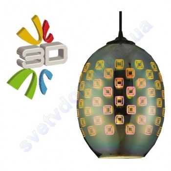 Світильник підвісний 3D ефект Horoz Electric SPECTRUM-2 скло E27 021-005-0002