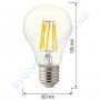 Лампа світлодіодна Horoz Electric GLOBE-8 8W (аналог 60Вт) A60 E27 FILAMENT 001-015-0008