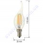 Лампа світлодіодна Horoz Electric FLAME-6 6W (аналог 50Вт) CA35 E14 FILAMENT 001-014-0006