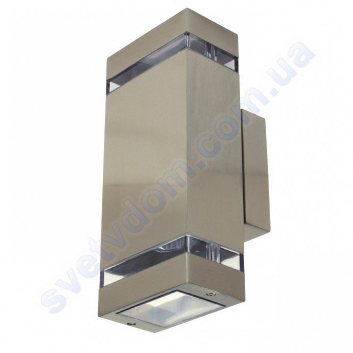 Світильник вуличний садово-парковий фасадний Horoz Electric GARDENYA-2 GU10x2 IP44 нерж 075-010-0002