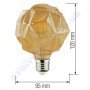 Лампа Едісона світлодіодна Horoz Electric RUSTIC CRYSTAL-4 4W (аналог 30Вт) КРИСТАЛ E27 FILAMENT 001-036-0004