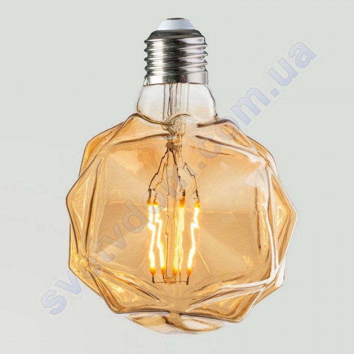 Лампа Едісона світлодіодна Horoz Electric RUSTIC CRYSTAL-4 4W (аналог 30Вт) КРИСТАЛ E27 FILAMENT 001-036-0004