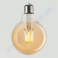 Лампа Едісона світлодіодна Horoz Electric RUSTIC GLOBE-4 4W (аналог 30Вт) КУЛЯ E27 FILAMENT 001-030-0004