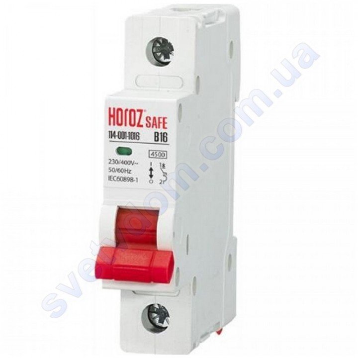 Автоматичний Вимикач Horoz Electric SAFE В16 1Р 4,5 кА 114-001-1016