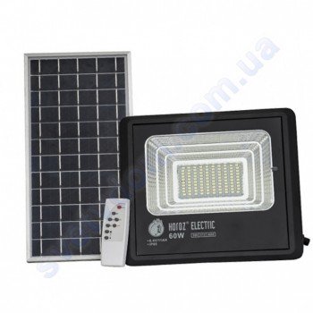 Прожектор світлодіодний LED з сонячною панеллю Horoz Electric TIGER-60 60W 6400K IP65 068-012-0060