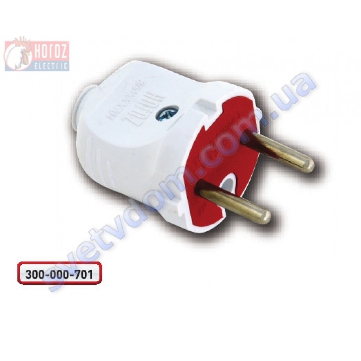 Вилка пряма без заземлення Horoz Electric 250V 10A