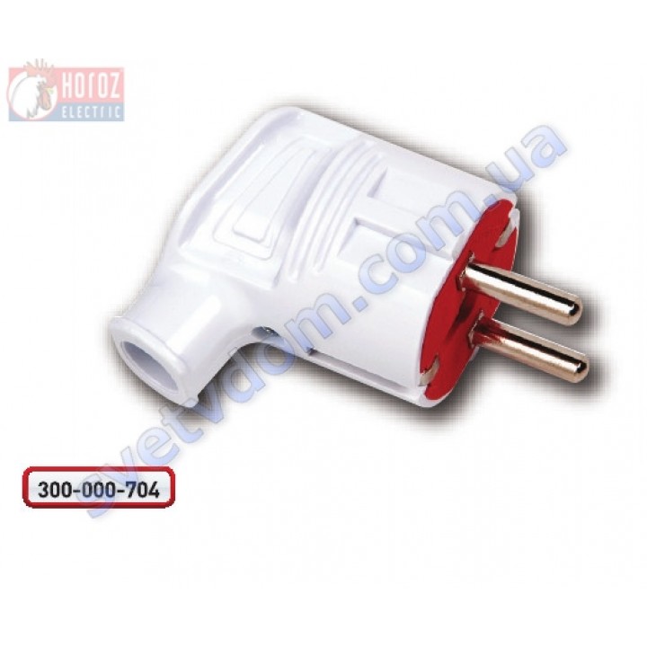 Вилка кутова з заземленням Horoz Electric 250V 16A