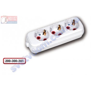 Колодка для подовжувача Horoz Electric 3 гнізда з заземленням 250V 16A