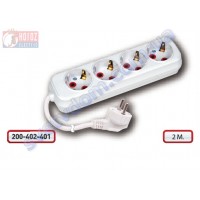 Подовжувач Horoz Electric 4 гнізда 2 метри з заземленням 250V 16A