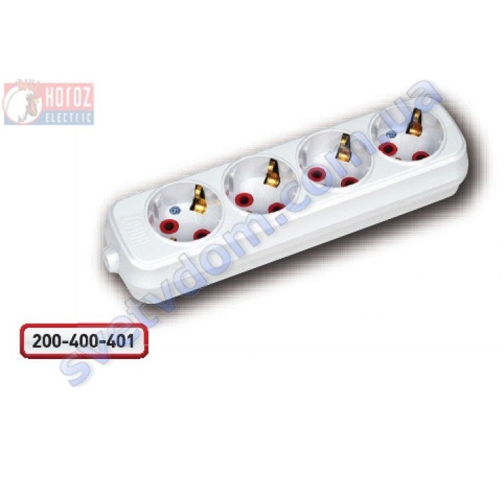 Колодка для подовжувача Horoz Electric 4 гнізда з заземленням 250V 16A