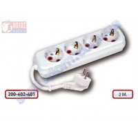 Подовжувач Horoz Electric 4 гнізда 2 метри з заземленням 250V 16A